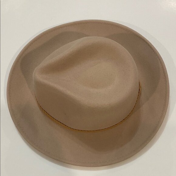 Tan Wool Fedora Hat with Rope Detail, Size 57cm, Classic Casual Style - Picture 3 of 13